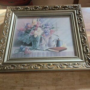 beautiful, framed picture approx. 14x11 great condition